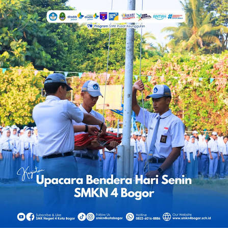 Upacara bendera di SMKN 4 Kota Bogor